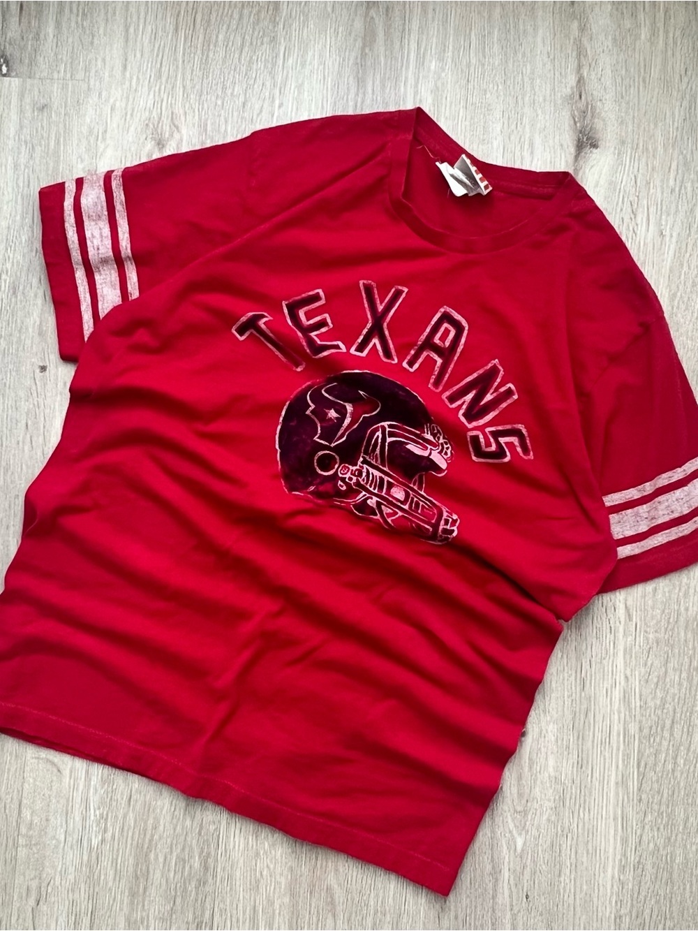 Vintage Houston Texans Shirt Adult Large Red Spellout Helmet Logo Crew Neck Y2K - Picture 4 of 11